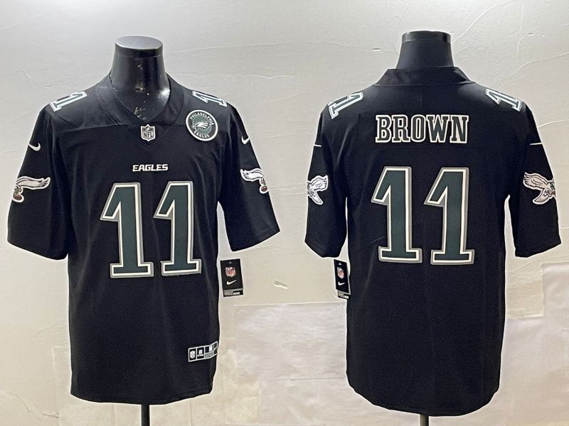 Men Philadelphia Eagles #11 Brown Black Fashion 2025 Nike Limited NFL Jersey style 5